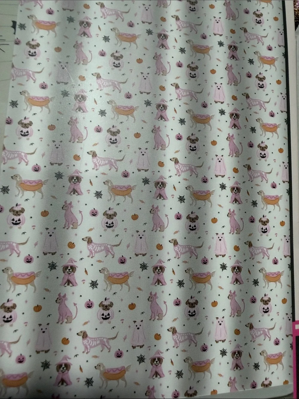 Pink Halloween Dachshund Shower Curtain